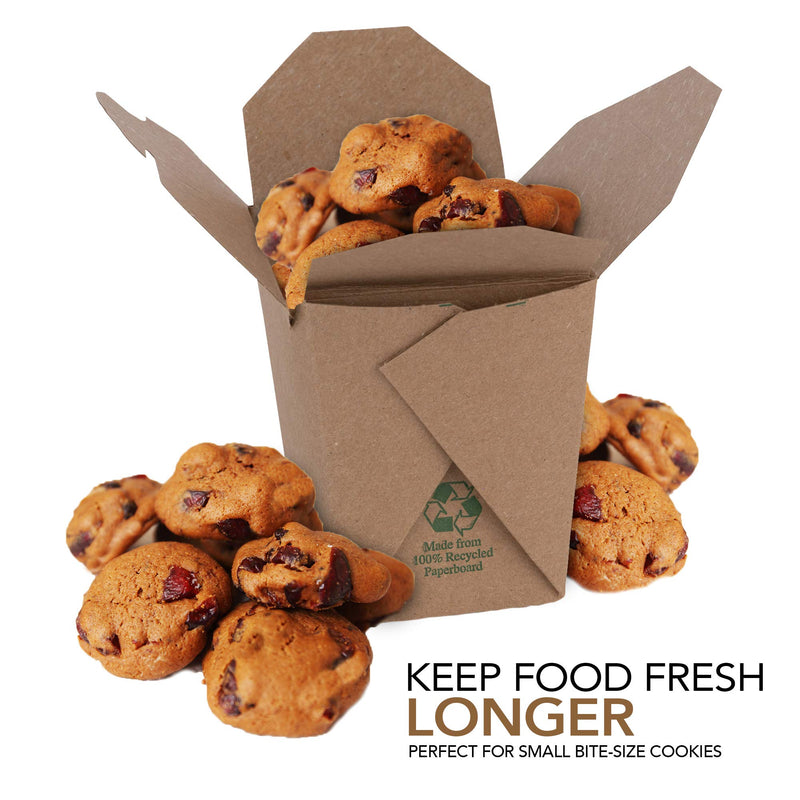 [Australia - AusPower] - Takeout Food Containers 8 Oz Microwaveable Kraft Brown Paper Mini Chinese Take Out Box (50 Pack) Leak and Grease Resistant Stackable To Go Boxes - Recyclable Food Containers - Party Favor Boxes 