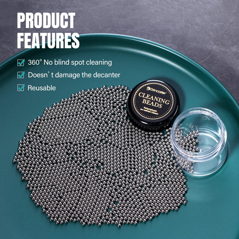 [Australia - AusPower] - Drincarier 1500 PCS Decanter Cleaning Beads,18/10 Stainless Steel Cleaning Brush for Wine Decanter, Bottle, Carafe and Vase, Stainless Steel Cleaning Balls (3mm 1500pcs) 3mm 1500pcs 