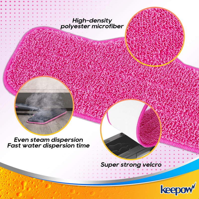 [Australia - AusPower] - KEEPOW Microfiber Steam Mop Pads Compatible with Schenley Steam Mop Cleaner, Washable and Reusable Replacement Mop Pads Accessories ï¼ˆ6 Packï¼‰ 