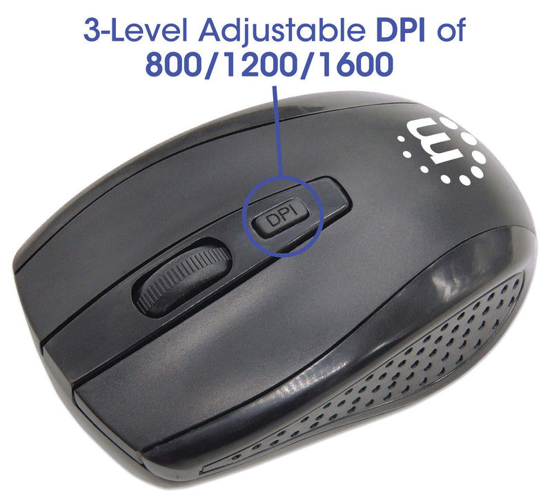 [Australia - AusPower] - Manhattan Wireless Keyboard and Mouse Combo - Full-Size USB Wireless Keyboard Mouse Set with 2.4GHz Dongle for PC Computer Laptop - Compatible with Windows and Mac – 3 Year Warranty - Black 178990 