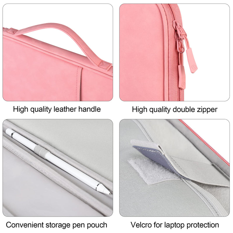 [Australia - AusPower] - Feacan Laptop Sleeve Case for 15 inch New MacBook Air M2 A2941 2023, 15 inch MacBook Pro A1990 A1707, Dell XPS 15 Plus 2022-2020 Computer Bag with Accessory Pocket, Shockproof, Water-Resistant, Pink 15 inch for New MacBook Air 
