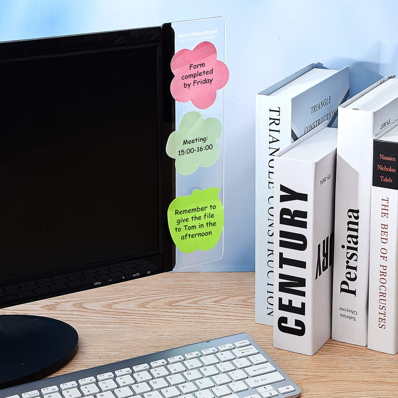 [Australia - AusPower] - Computer Monitor Message Board Screen Memo Board Monitor Memo Board Top Mount Monitor Sticky Note Holder Message Memo Panel for Monitors Screen Cabinets, Left and Right (4 Pieces) 