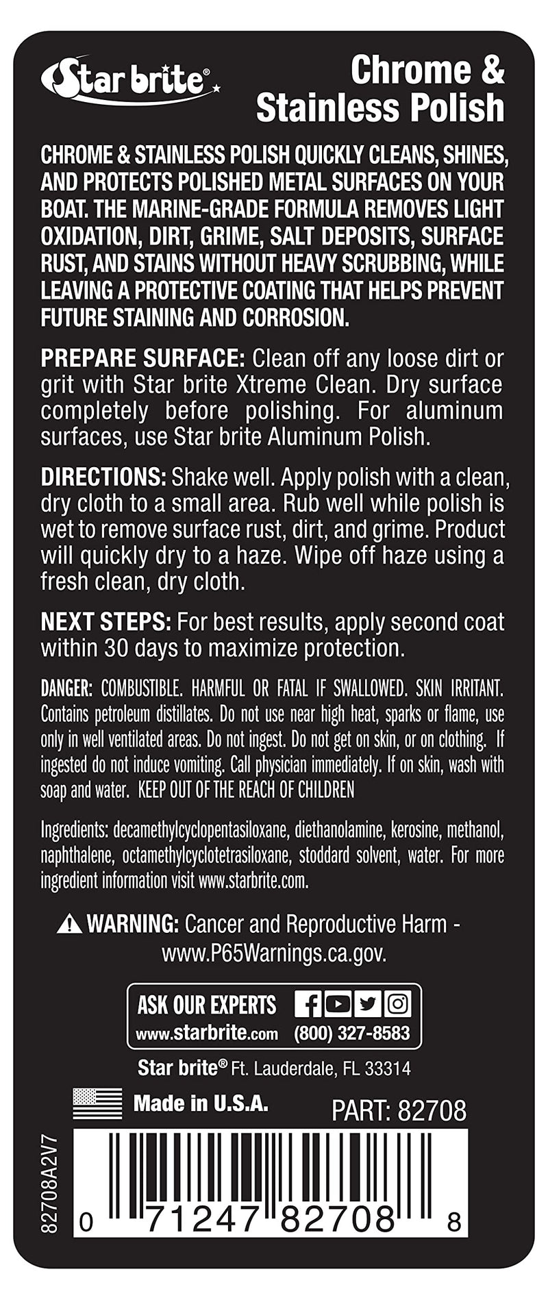 [Australia - AusPower] - STAR BRITE 82708 Marine Grade Chrome & Stainless Steel Cleaner, Polish & Protectant (082708) 