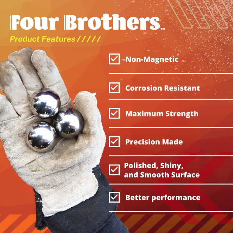 [Australia - AusPower] - Four Brothers 1/4" Inch (0.25") Precision Chrome Steel Ball Bearings - Maximum Strength Roller Heavy-Duty Industrial Bearings - Hard-Wearing Bike Wheel Bearings - Bike Crank Bearings (25 Pack) 1/4 Inch Pack of 25 