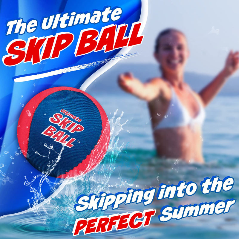 [Australia - AusPower] - The Ultimate Skip Ball – Water Bouncing Ball (2 Pack + Free Skip Disc) Create Lasting Memories with Your Friends & Family at The Beach, Lake or Pool - Great for All Ages 