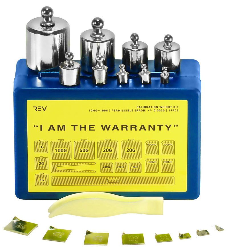 [Australia - AusPower] - 19 pcs Calibration Weight Set 100g – 10mg with Tweezers and Presentation Box for Accurate Precision Balancing of Digital, Jewellery, Diamond, Pocket, Laboratory and Other Scales 