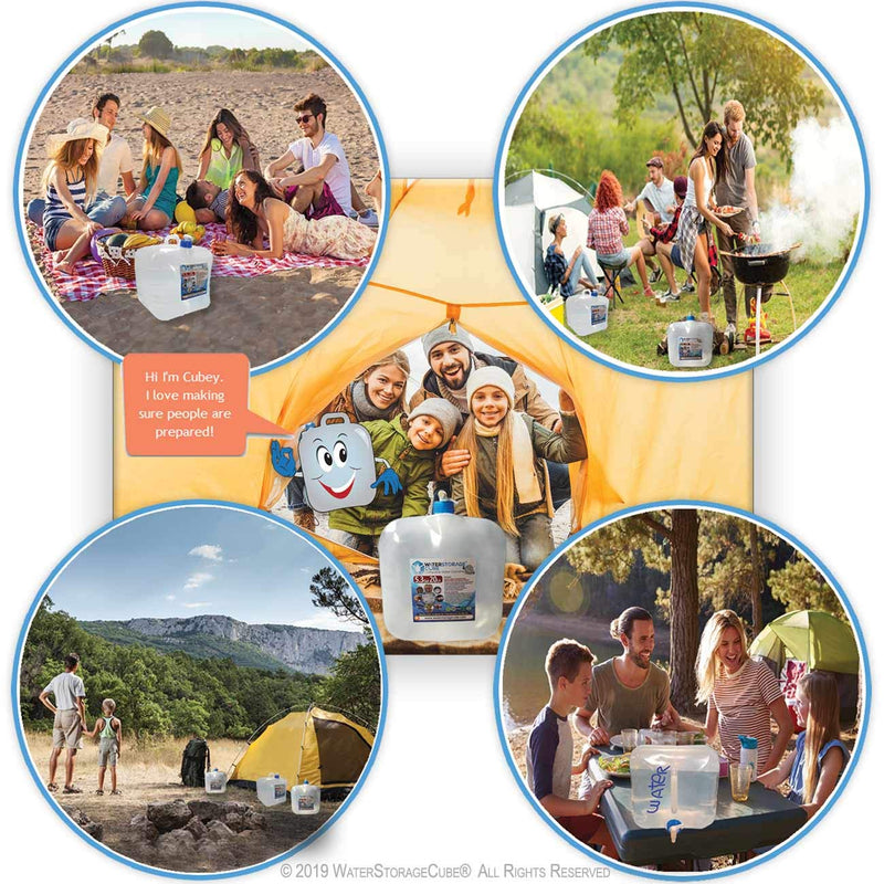 [Australia - AusPower] - WaterStorageCube BPA Free Collapsible Water Container with Spigot, Camping Water Storage Carrier Jug for Outdoors Hiking Backpack & Survival Kit, Foldable Portable Water Canteen 1.3/2.6/5.3 Gallon 1.3 Gallon 2-Pack 1.3 Gal 