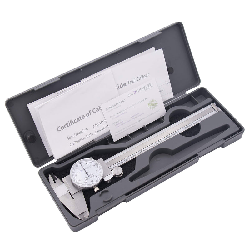 [Australia - AusPower] - Clockwise Tools DDLR-0605 Pro Dial Caliper 0-6 Inch Double Shock Proof Stainless Steel Body SAE Measuring Tool DDLR-0605 6" 