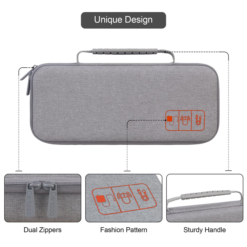 [Australia - AusPower] - Hard Electronics Organizer, Universal Travel Cable Organizers, Large Electronic Accessories Storage Case Bag for Laptop Adapter, Cord, Charger, Plug, Hard Drive, Earphone, USB Hub, Grey 