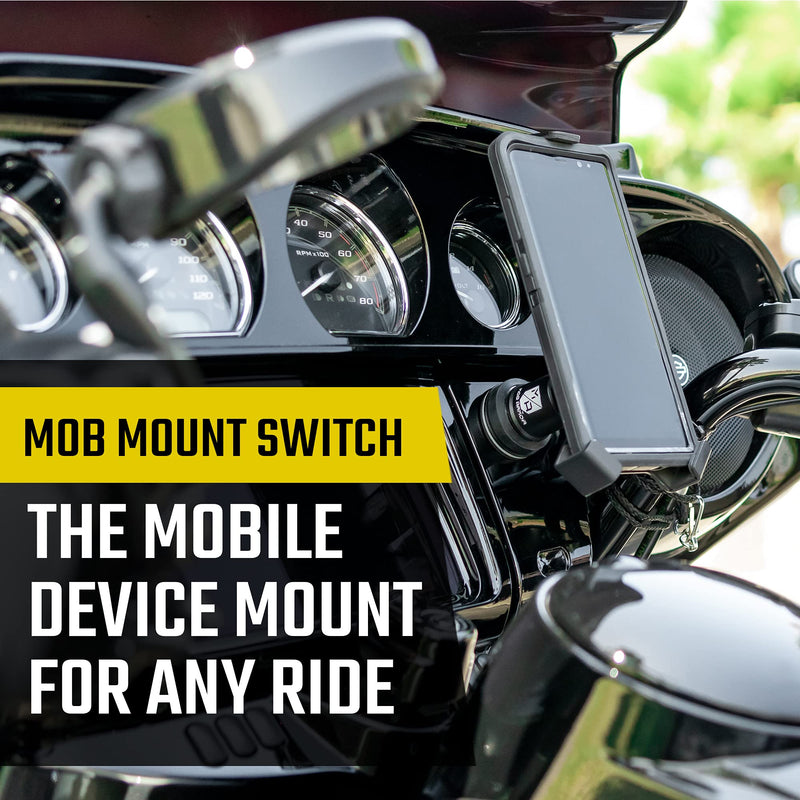 [Australia - AusPower] - Mob Armor Mount Switch - Magnetic Phone Mount for Car - Universal Cell Phone Holder for Cars, Truck, Jeep, ATV, UTV, & Other Vehicle - Compatible with iPhone & Android Cellphone - Large, Black 