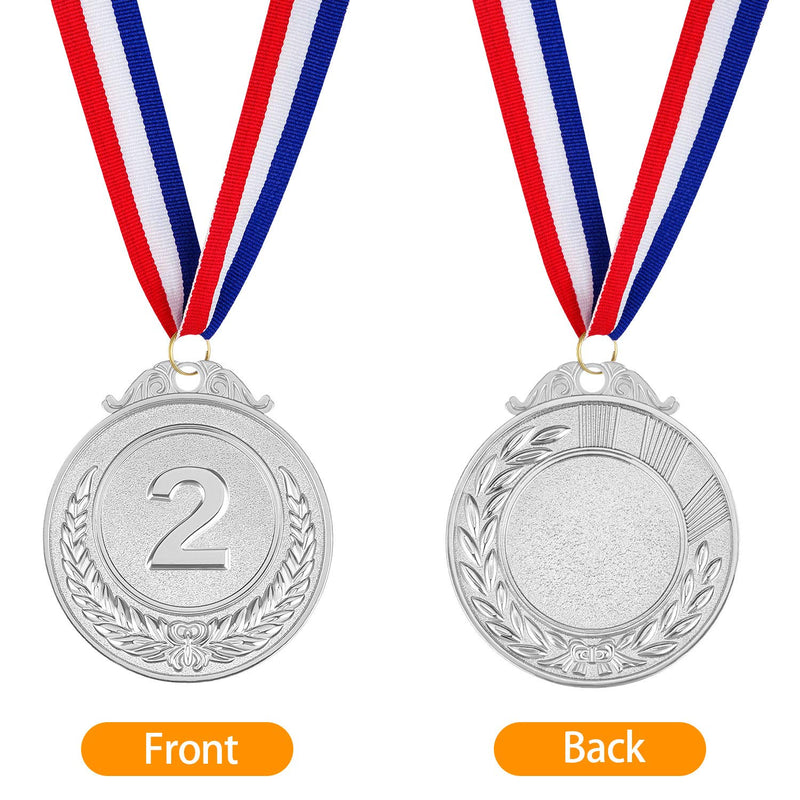 [Australia - AusPower] - Award Medals 1st 2nd 3rd(Gold, Silver, Bronze) Metal Olympic Style Winner with Neck Ribbon, 2 Inches 12 Pack 