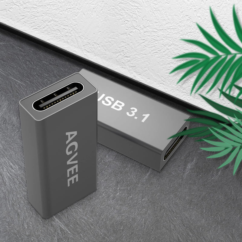 [Australia - AusPower] - AGVEE [4 Pack] USB-A 3.0 Female to USB-C Female Adapter, USB Type-C 3.1 Gen-1 Converter Coupler Extension Extender for MacBook Pro/Air, iPad Pro 2020 2018 Air 4, Samsung S20 S10 Note 20 10, Gray 
