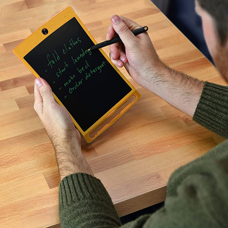 [Australia - AusPower] - Boogie Board Jot Reusable Writing Tablet with Nylon Protective Sleeve - Includes 8.5 in LCD Writing Tablet with Built in Magnets and Kickstand, Instant Erase, and Stylus Pen, Gold 