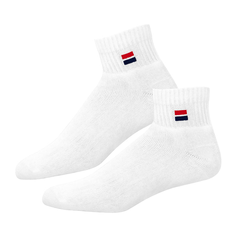 [Australia - AusPower] - NAVYSPORT Men's Solid Cushion Comfort Athletic Quarter Socks for Running, Training, Casual Wear Pack of 6 7-12 White (3 Pairs), Black (3 Pairs) 