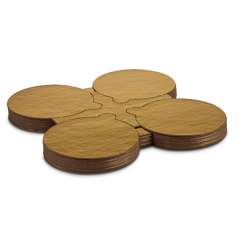 [Australia - AusPower] - MT Products 4 inch Round Gold Cake / Pastry Dessert Board with Tab (48 Pieces) 