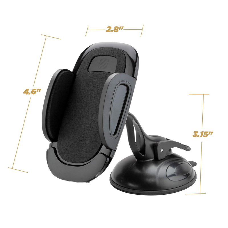 [Australia - AusPower] - Scosche SUHWD-2PKXCES0 Select Suction Cup Phone Mount for Car with Adjustable Locking Lever and Phone Holder, Black (Pack of 2) Window/Dash 2 Pack 