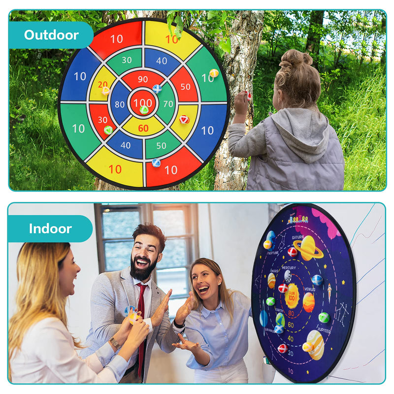 [Australia - AusPower] - BooTaa 2 Pack 29" Large Dart Board Game Set with 20 Sticky Balls, Indoor/ Sport Outdoor Fun Party Play Games, Boys Girls Toys, Birthday Toy Gifts for 3 4 5 6 7 8 9 10 11 12 Year Old Boys Girls Kids 
