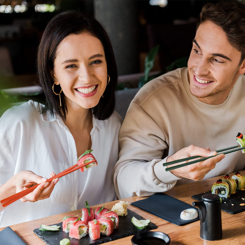 [Australia - AusPower] - Chopsticks, GLAMFIELDS 5 Pairs Premium Reusable Multicolour Chopsticks for Sushi Japanese Matte Anti-slip Chop Sticks with Gift Case Lightweight Dishwasher Safe, 9.6 Inch Multicolor 