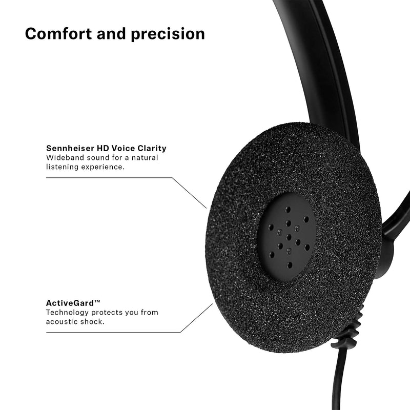 [Australia - AusPower] - Sennheiser SC 30 USB ML (504546) - Single-Sided Business Headset | For Skype for Business | with HD Sound, Noise-Cancelling Microphone, & USB Connector (Black) 