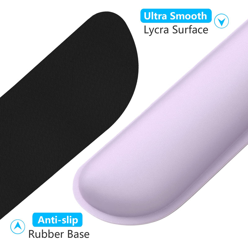 [Australia - AusPower] - Dapesuom Enlarge Keyboard Wrist Rest Pad,Memory Foam Set Wrist Cushion Support for Easy Typing & Pain Relief,Mouse Wrist Pad,Anti-Slip Wrist Support for Gaming,Computer, Laptop, Office,Vanilla Purple Vanilla Purple 