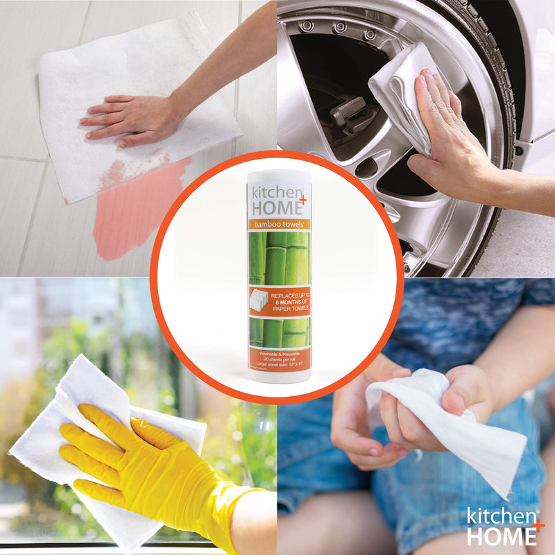 [Australia - AusPower] - Bamboo Towels - Heavy Duty Machine Washable Reusable Rayon Towels - One roll replaces 6 months of towels! 1 Pack 
