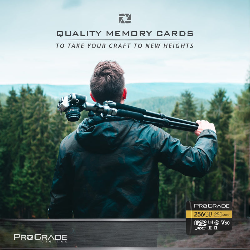 [Australia - AusPower] - ProGrade Digital microSD Memory Card - V60 microSD Card for DSLR and Action Cameras - High Speed Transfer of Files & Large Storage - Up to 250MB/s Read and 130MB/s Write Speed 128 GB 128GB 