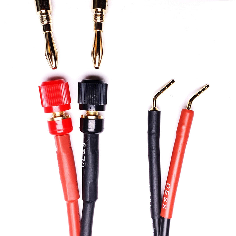 [Australia - AusPower] - CESS-087 Pin Screw Type Banana Plugs to Female 4mm Banana Jack Adapter Cables, 2 Pack 