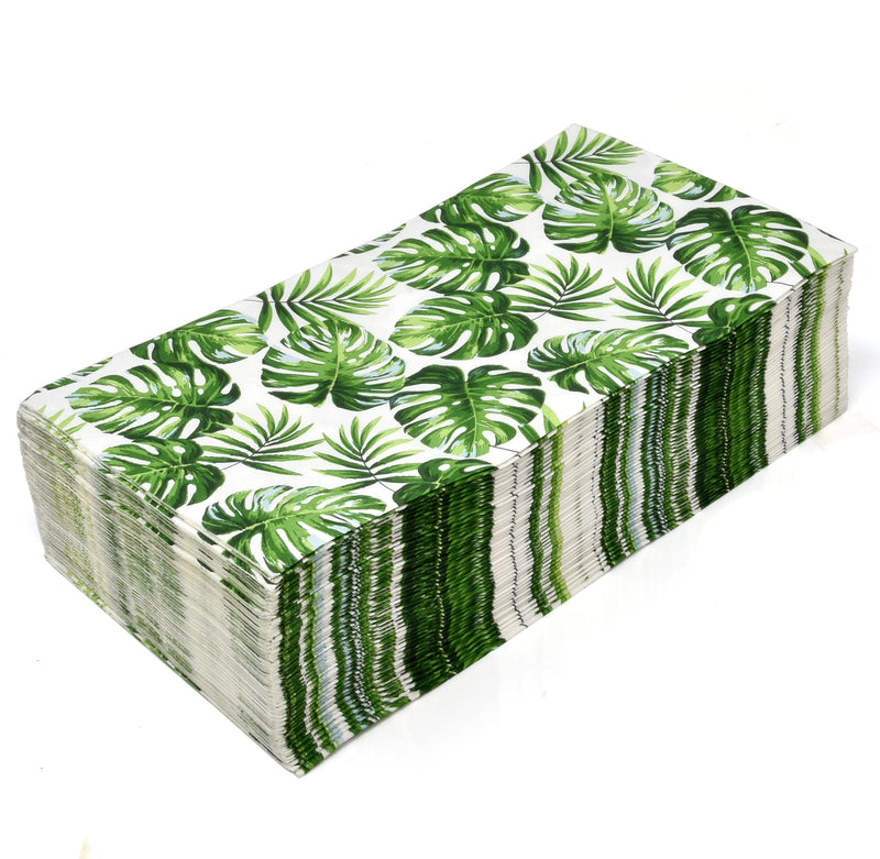 [Australia - AusPower] - 100 Tropical Palm Leaf Guest Napkins 3 Ply Disposable Paper Hawaiian Luau Green Leaves Dinner Hand Napkin for Bathroom Powder Room Wedding Holiday Jungle Birthday Party Baby Shower Decorative Towel 