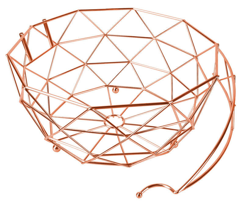 [Australia - AusPower] - Rosyline fruit basket with banana hanger, fruit bowl, multi-functional kitchen and living room storage fruit and vegetable basket, banana hanger can be dismantled (rose gold) Rose Gold 