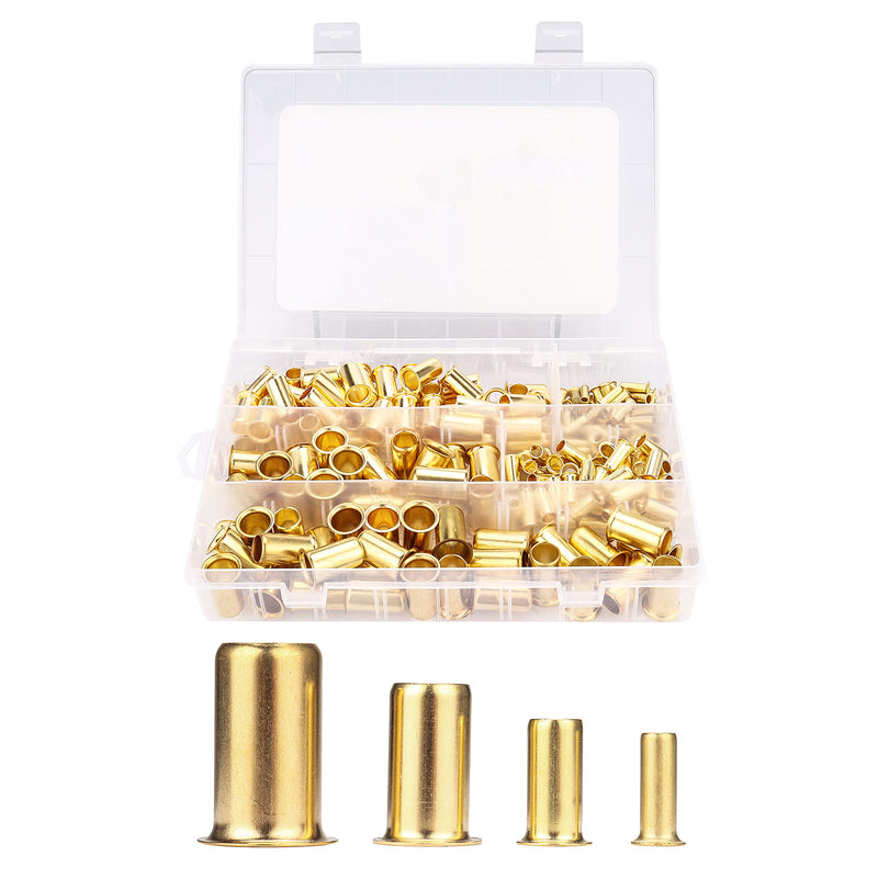 [Australia - AusPower] - LTWFITTING Assortment Kit 1/4 3/8 1/2 5/8 Inch OD Compression Inserts, Brass Compression Fittings(Pack of 200) 