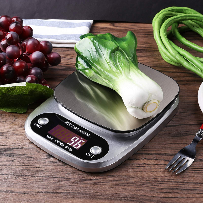 [Australia - AusPower] - Digital Food Scale, 22 lbs/10kg Multifunction Kitchen Scale with Large Back-lit LCD Display and Tare Function for Cooking Baking Diets 