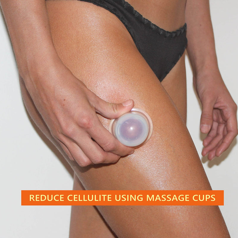 [Australia - AusPower] - Facial Cupping Set Anti Aging - Face and Body Relaxation Gift - Natural Face Lift by DoSensePro - Improve Face, Eyes and Neck Skin Wrinkles + Bonus Konjac Sponge - Anti Cellulite Cupping Therapy Set (2L 1M 1S) 5 Piece Set 
