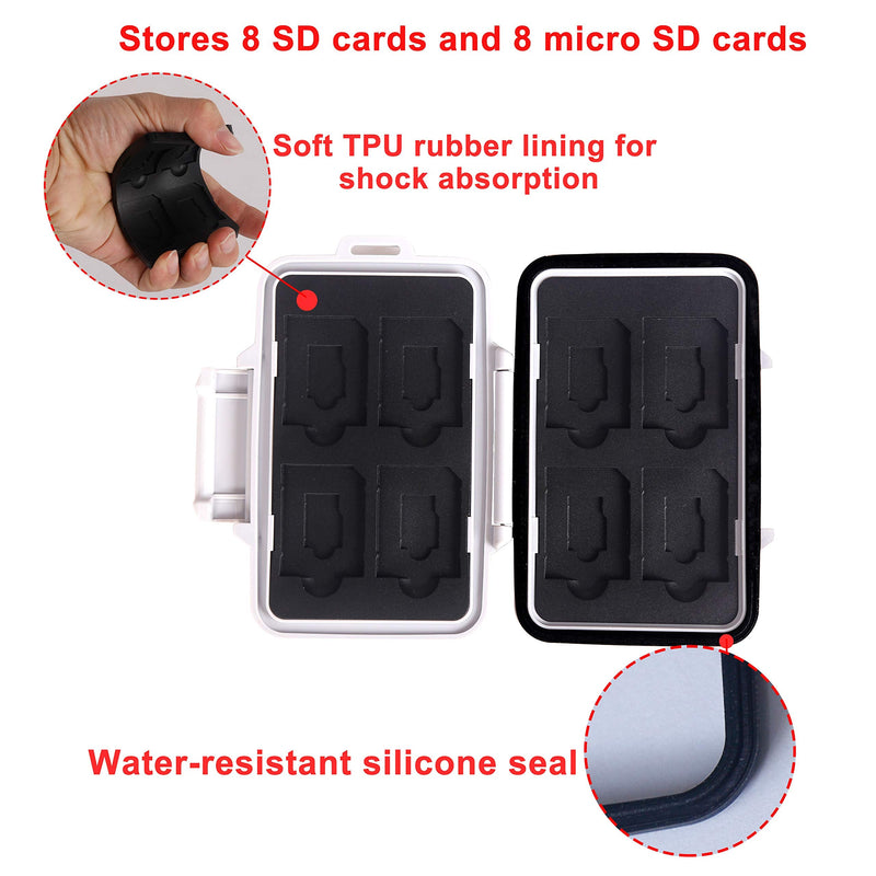 [Australia - AusPower] - SD Card Case Compact Flash Memory Card Holder Micro Storage & Wallet for Card, Grey 