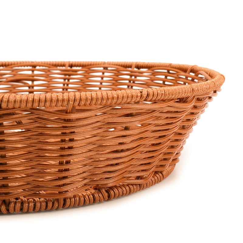 [Australia - AusPower] - WUWEOT 2 Pack Easter Woven Bread Basket, 12 Inch Round Imitation Rattan Fruit Basket, Tabletop Food Vegetables Serving Basket, Vintage Round Food Serving Baskets, Brown 