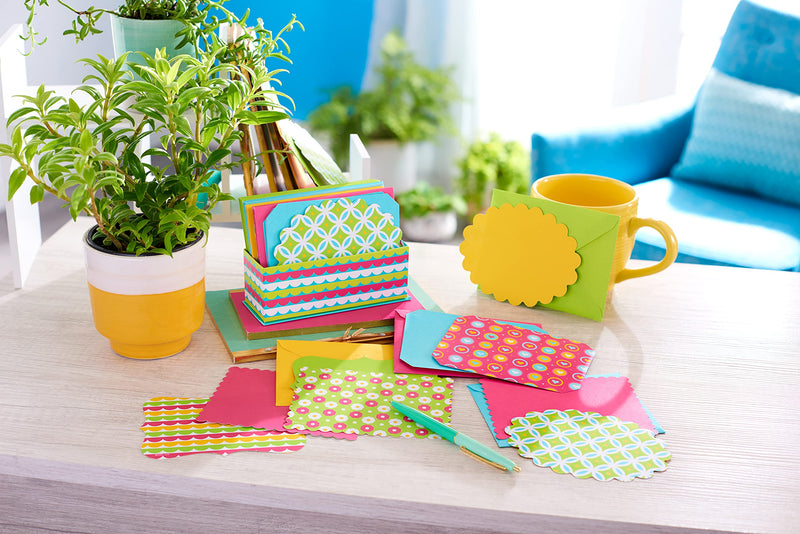 [Australia - AusPower] - American Greetings Single Panel Blank Cards with Envelopes, Bright (40-Count) Shapes and Patterns 
