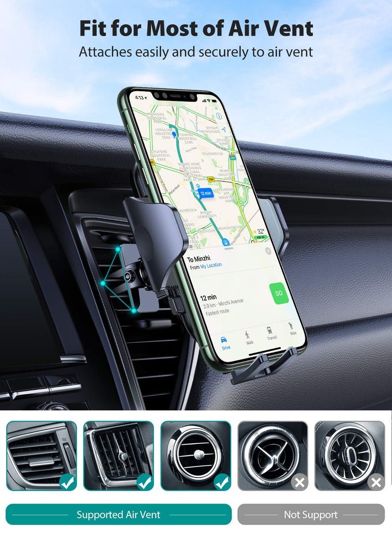 [Australia - AusPower] - VICSEED Car Phone Holder Mount, [Upgrade Doesn't Slip & Drop] Air Vent Cell Phone Holder for Car Hands Free Easy Clamp Cradle in Vehicle Compatible with All iPhone 13 Pro Max Mini Android Smartphones 