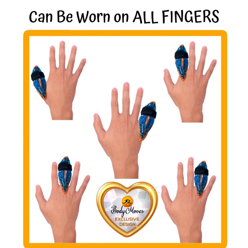[Australia - AusPower] - BodyMoves Finger and Toe Gel Pack -Reusable hot and Cold Therapy for Trigger Mallet Broken Finger Injuries Pain Knuckle Joint Fracture cryotherapy Strain Sprain Fasciitis (2 pcs, Finger Gel Pack) 2 Count (Pack of 1) 