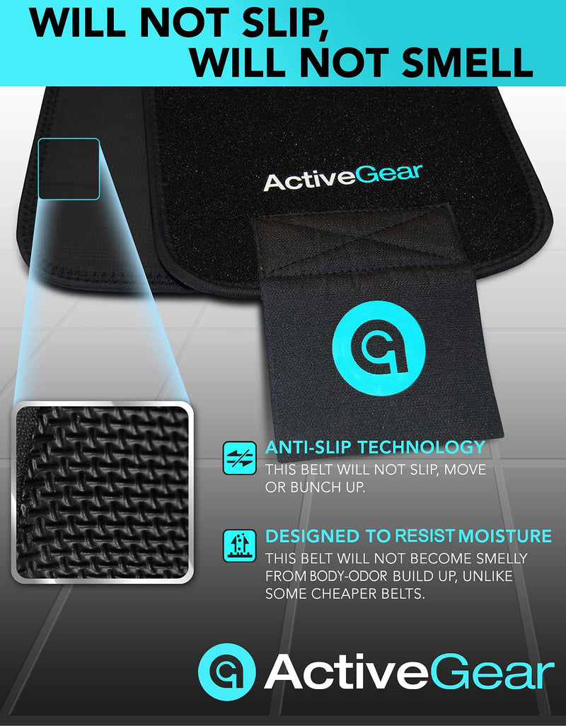 [Australia - AusPower] - ActiveGear Waist Trimmer Belt Slim Body Sweat Wrap for Stomach and Back Lumbar Support Blue Medium 
