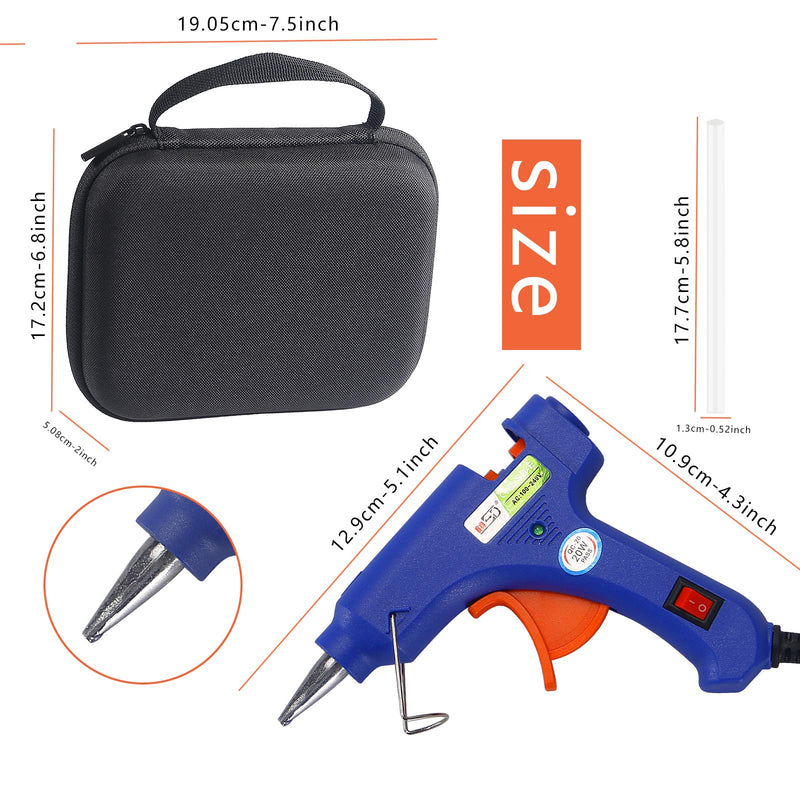 [Australia - AusPower] - Hot Glue Gun with Glue Sticks,Hot Melt Glue Gun Kit for Crafts with 20 Pcs Glue Sticks and 20 Wood Craft Sticks,Hot Mini Glue Gun with Case for School DIY Arts, Craft, Home Repairs for Kids 