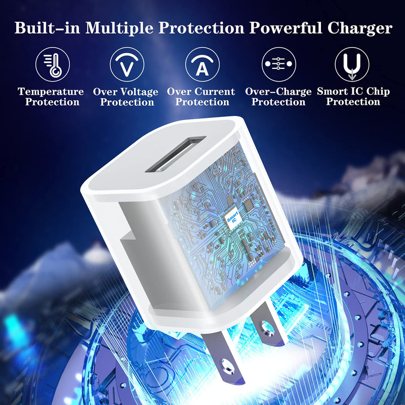 [Australia - AusPower] - [Apple MFi Certified] iPhone Charger, Veetone 2 Pack USB Power Wall Fast Charger Travel Plug with Lightning to USB Quick Charge Data Sync Transfer Cord for iPhone 13/12 Pro/11/XS/XR/X 8 7/iPad/AirPods 