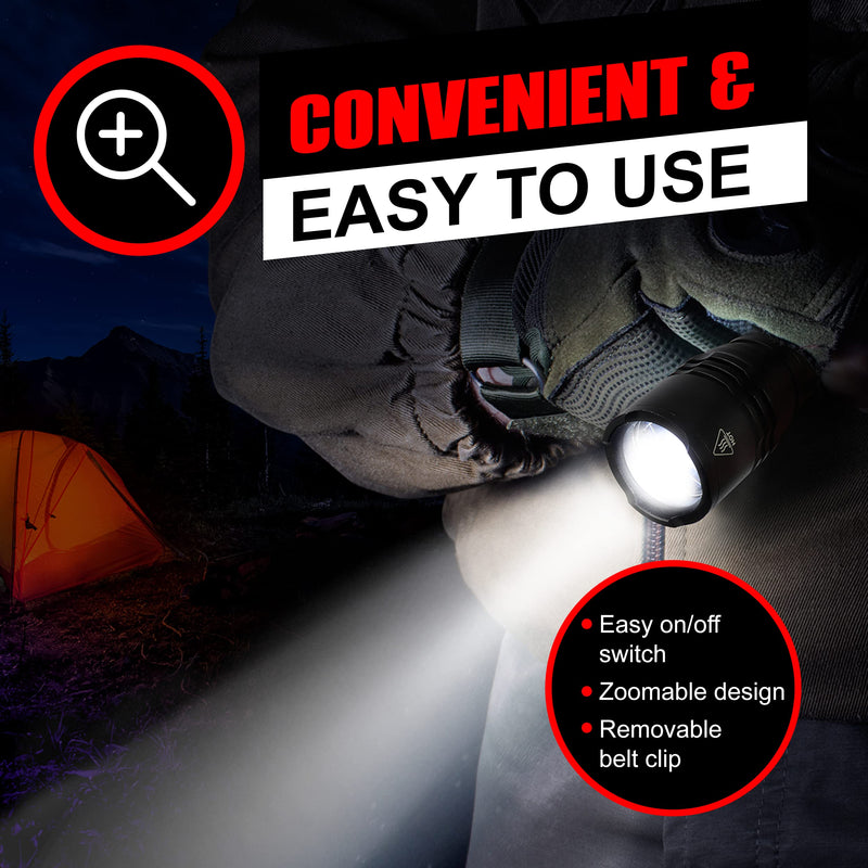 [Australia - AusPower] - GearLight TAC LED Flashlight Pack - 2 Super Bright, Compact Tactical Flashlights with High Lumens for Outdoor Activity & Emergency Use - Gifts for Men & Women 