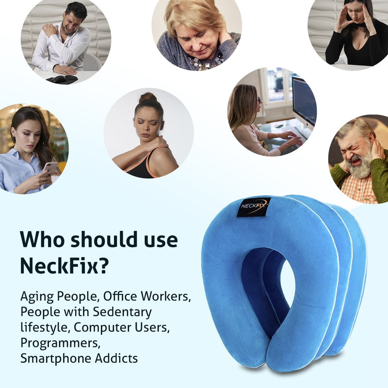[Australia - AusPower] - NeckFix Cervical Neck Traction Device for Instant Neck Pain Relief - Pinched Nerve Neck Stretcher for Home Pain Treatment + Bonus (12-17 inch) 