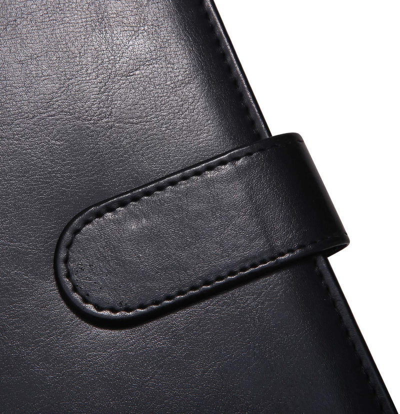 [Australia - AusPower] - Padfolio Portfolio Resume Folder with Pocket, Premium Faux Leather Interview Writing Legal Pads Document Organizer Portfolio with Business Card Holder (Black) Black 