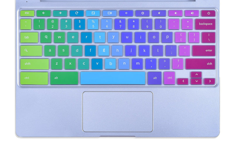 [Australia - AusPower] - Colorful Keyboard Cover for 2020-2017 Samsung Chromebook 4 3 XE310XBA XE500C13 XE501C13 11.6/Chromebook 4 15.6" XE350XBA/Chromebook 2 XE500C12/Chromebook Plus V2 XE520QAB XE521QAB 12.2", Rainbow 