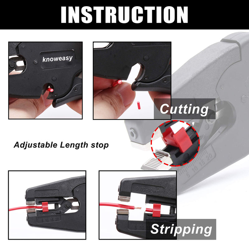 [Australia - AusPower] - Knoweasy Automatic Wire Stripper and Cutter,2 in 1 Heavy Duty Wire Stripping Tool for Wire Stripping,Cutting 5-20mm/(0.25-0.75Inches) D3 