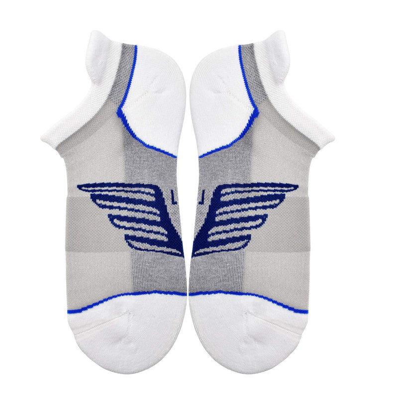 [Australia - AusPower] - Compression Ankle Cushioned Running Sport Socks for Men Women, Busy Socks Low Cut Arch Support Tab Athletic Socks 3 Pairs 002# Light Grey Small-Medium 