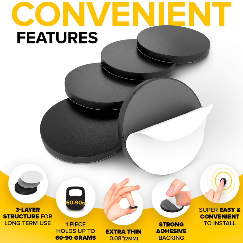[Australia - AusPower] - Round Magnets with Adhesive Backing - 120 PCs Flexible Self Adhesive Magnets for Crafts - Small Sticky Magnetic Dots are Alternative to Magnetic Tape, Strip and Stickers 