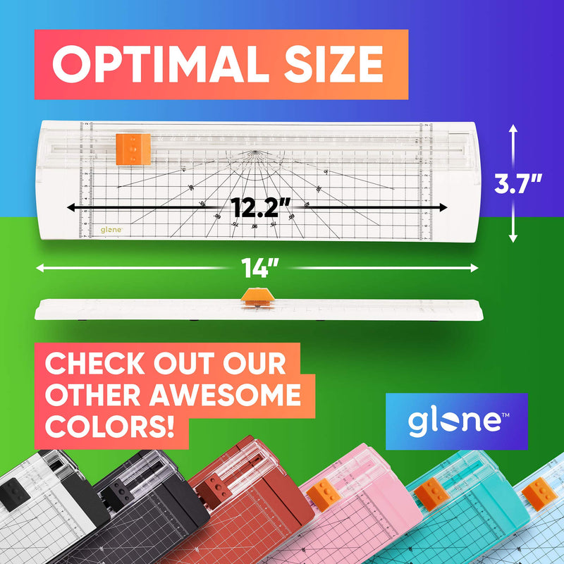 [Australia - AusPower] - Glone 12 inch Paper Trimmer, A4 Size Paper Cutter with Automatic Security Safeguard for Coupon, Craft Paper and Photos (Off White) 