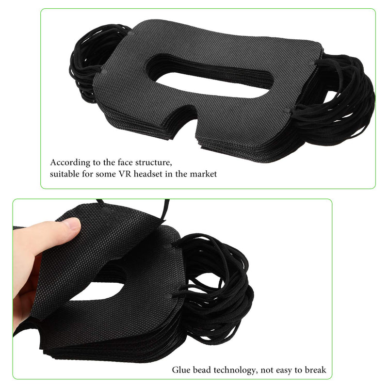 [Australia - AusPower] - 150 Pack Disposable Mask Non-Woven Sanitary Eye Mask White Eye Mask Cover Compatible with Headset H-T-C Vive Virtual Reality Headset?Black 