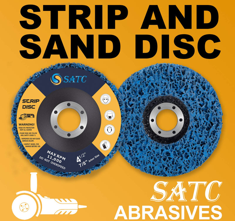 [Australia - AusPower] - S SATC Strip Discs 5PCS Bule Stripping Wheel 4-1/2" x 7/8" Fit Angle Grinder Clean and Remove Paint Rust and Oxidation 5 PCS Strip Discs 4-1/2" x 7/8" 